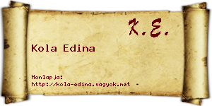 Kola Edina névjegykártya