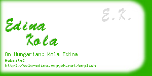 edina kola business card